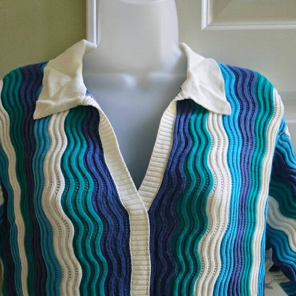 NWT Tuckernuck Hyacinth House Aqua Wavy Sammie Mini Dress Size Small - Picture 7 of 11